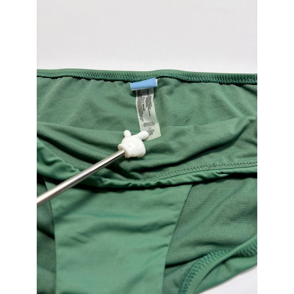 Leilani Olive Shirred Bikini Bottom Size 12 NWT Classic Swim - Picture 9 of 13